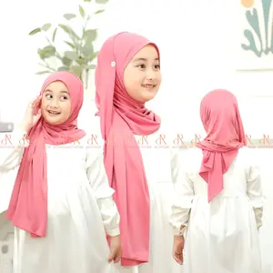 Hijab Anak Pashmina Instan Sakura Kerudung Anak Perempuan Pastan Jilbab Sakura Kancing Size 4-8 Tahun Terbaru Sekolah Muslim Tanggung