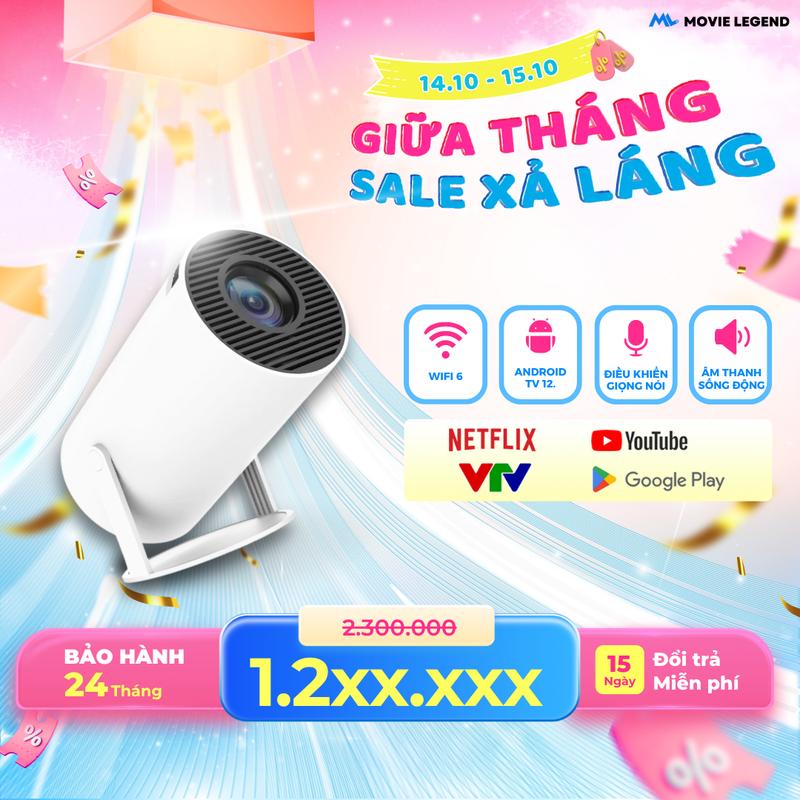 [DON NGUYEN][SALE GIỮA THÁNG][BẢN NÂNG CẤP 2025] Máy Chiếu Mini S6 Movie Legend - Hỗ Trợ Full HD Projector Led Bluetooth máy  chiếu HCM - SBF