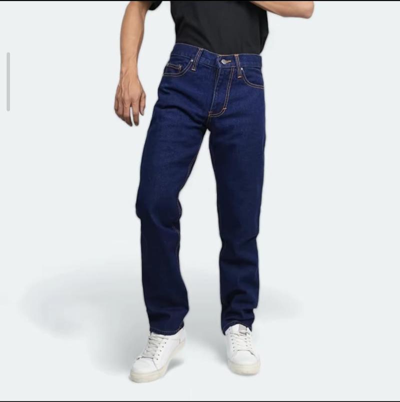 Product Introduction of Celana Jeans Panjang Standar Pria Biru Navy/Dark Blue Denim Premium Brand Uvall 4