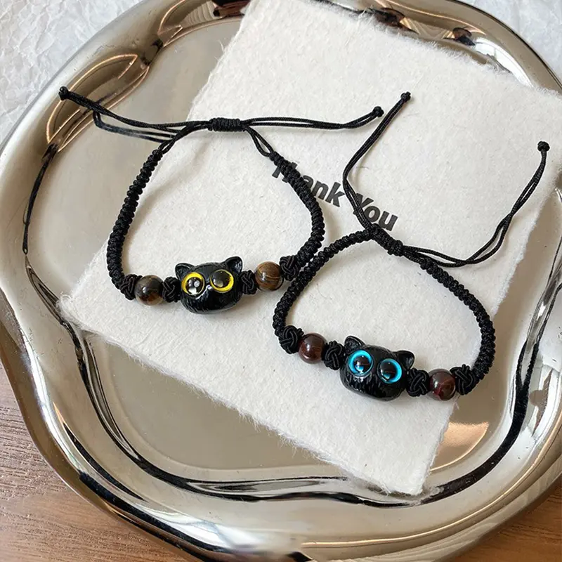 [Yybooklu]COD New Chinese Style Cat Woven Rope Cute Couple Bracelet Niche Design Gift 7