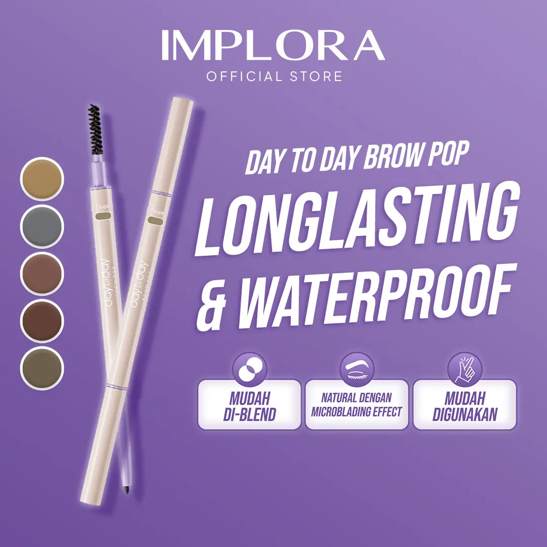 Implora Day To Day Brow Pop | Pensil Alis tahan lama & waterproof
