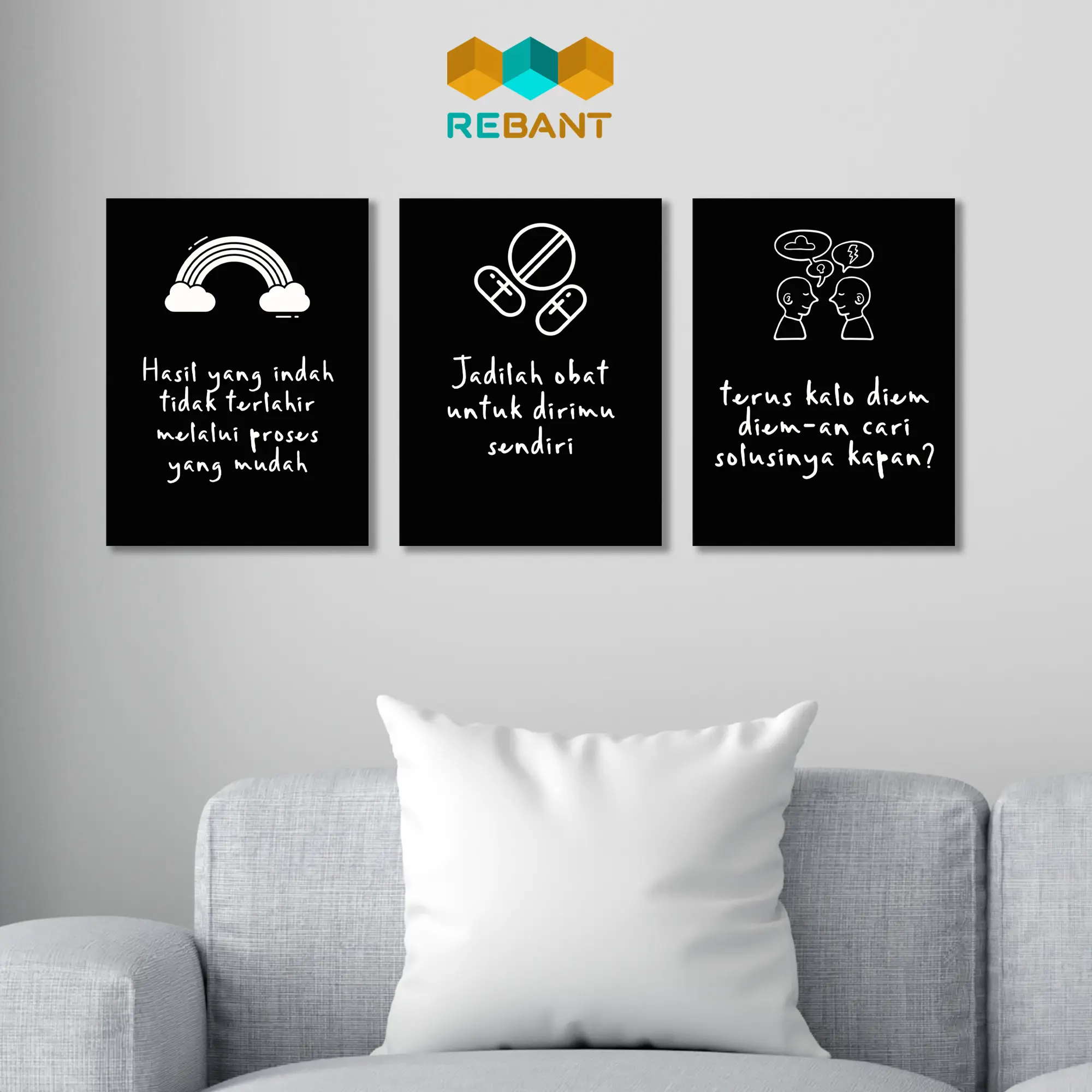 REBANT Hiasan Dinding Quote Dekorasi Rumah Modern Dipasang di Dinding Pajangan Paper ruang belajar seni Kamar Tidur Selebritas