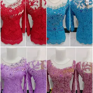 kebaya semi prancis model pendek sudh berpuring payet depan belakang (HARUS FIX LIVE)