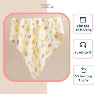Khăn tắm xô nhăn không viền 2 lớp 120x120cm - MeBe