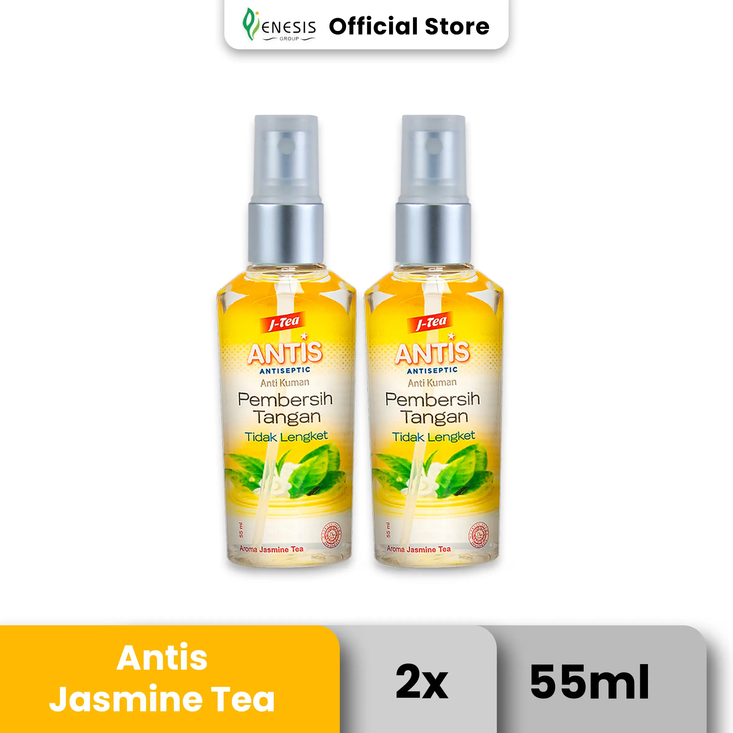 Antis Hand Sanitizer Botol Spray Jasmine Tea 2x55ml