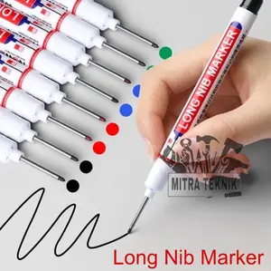 3 pcs Spidol Tukang Penanda Kepala Panjang Pulpen Tulisan Serbaguna Tukang Bangunan Lubang Dalam Spidol Berminyak Tahan Air Cepat