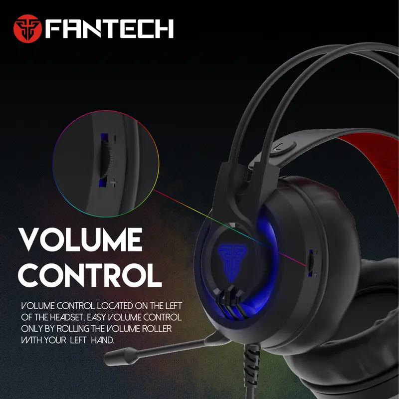 Fantech CHIEF II HG20 RGB Gaming Headset Headphones Built-in Microphone Noise Cancellation Pc Earphones Lighting Headphone Bass 6