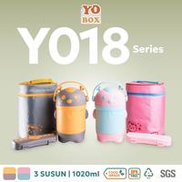 Gambar YOBOX FREE TAS rantang tempat makan steinless 304 bento kids 3 susun model RUSA lunchbox YOOYEE pink stainless - Yellow dari Yooyee Indonesia Kota Administrasi Jakarta Barat 1 Tokopedia