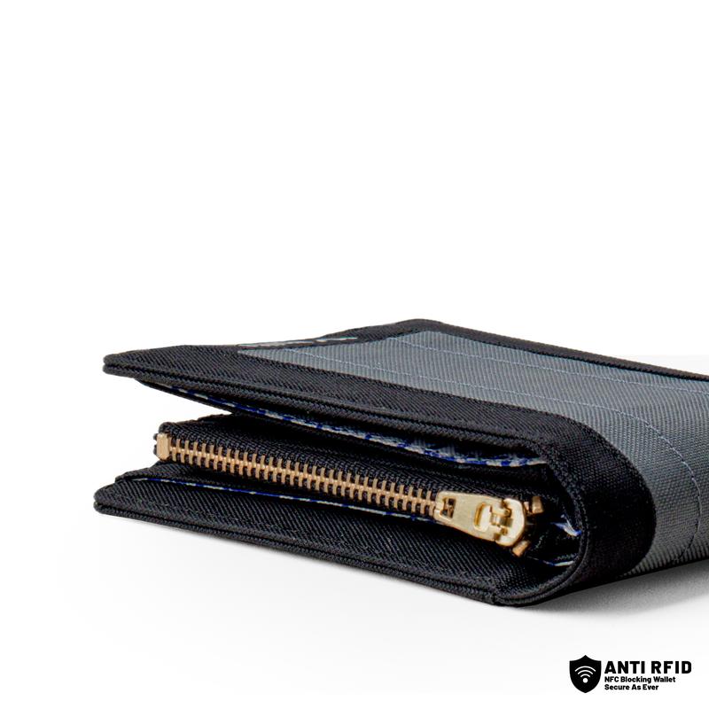 Wallts Ben Black Charcoal - Dompet Lipat kanvas  uang Dan kartu Pria Wanita Hitam dompet  koin 4