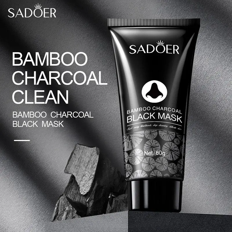 SADOER CHARCOAL Black Head Remover Bamboo Charcoal Black Mask Peel Off Komedo Masker Pembersih Hidung Tanpa Iritasi Treatment 1