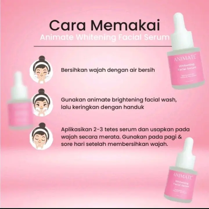 Serum animate whitening facial 5X Vitamin Pencerah Perawatan kulit Muka Mencerahkan Wajah dalam 2 minggu 3