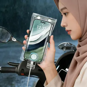 {TST} COD- Sarung HP Anti Air Motif Polos Pouch HP Transparant Smartphone Waterproof Case Sarung Handphone Rider Universal Tahan Air Cover Hp Waterproof Transparant Outdoor