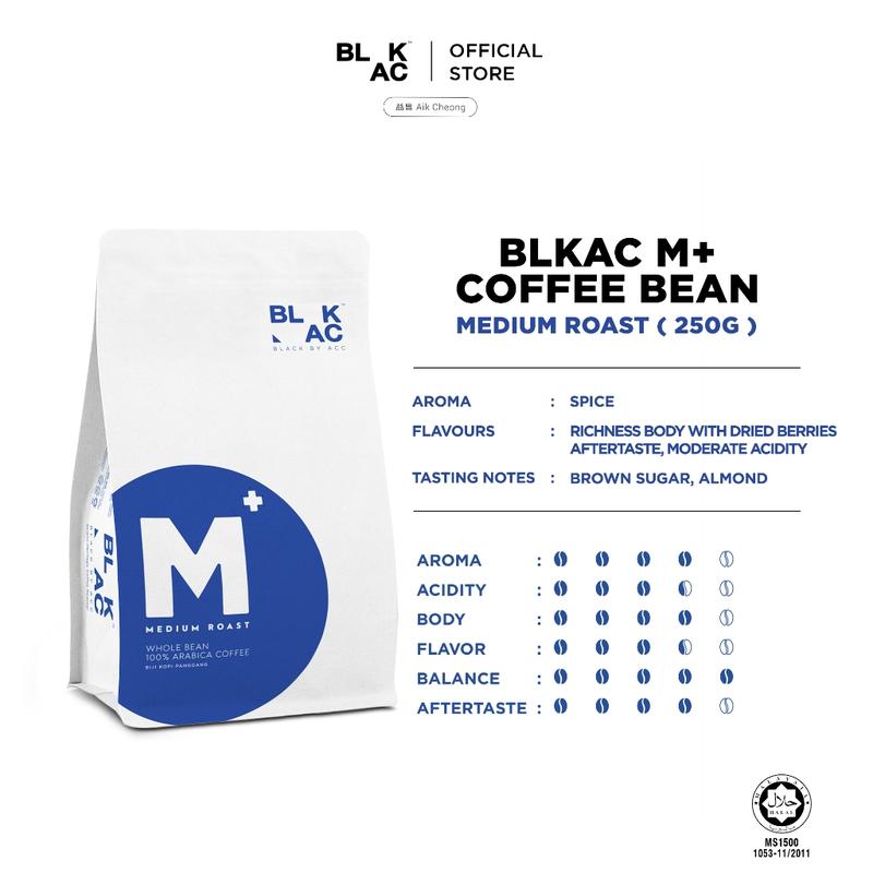 BLKAC M+ Coffee Bean 250G | 100% Arabica | Medium Roasted | Signature Blend | blackbyacc 1