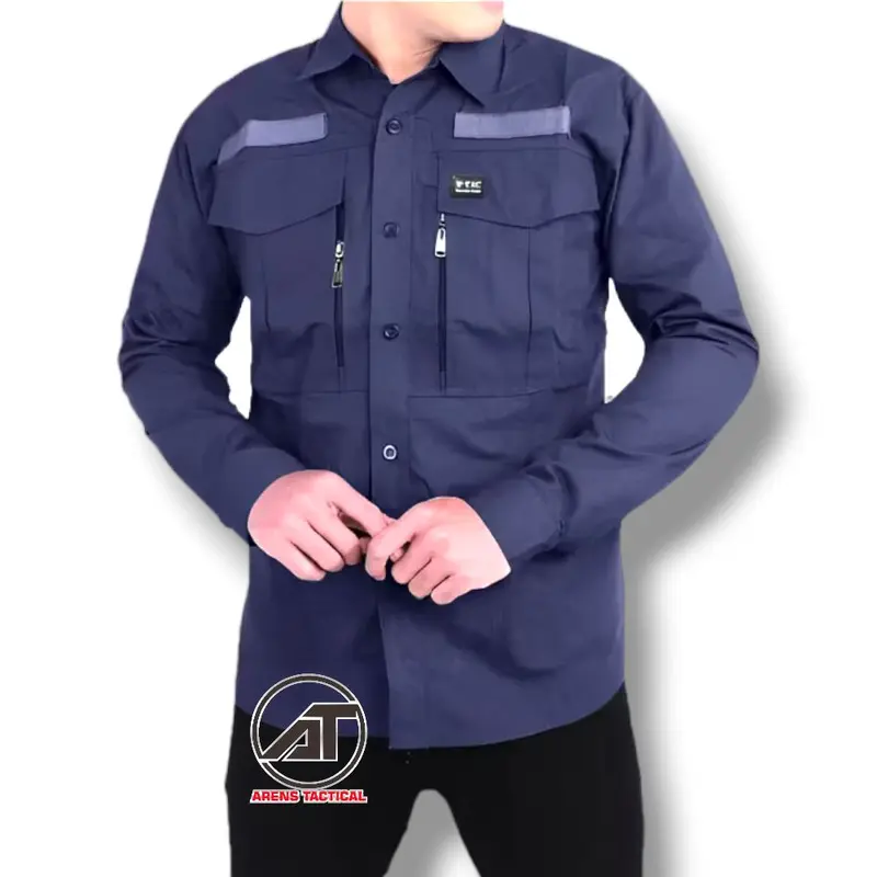 Kemeja tactical wtac lengan panjang ripstop tornado pakaian outdoor Pria Army Hitam Nyaman Putih Basic Cowok 6