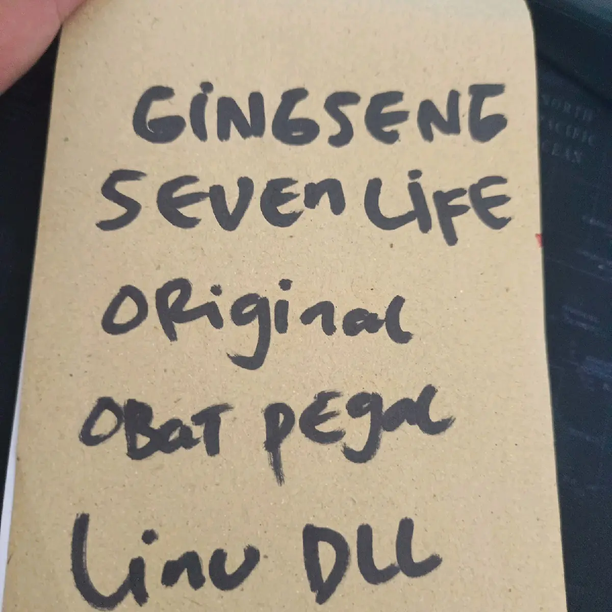 PROMO COD kertas tulisan GINSENG SEVEN liVE