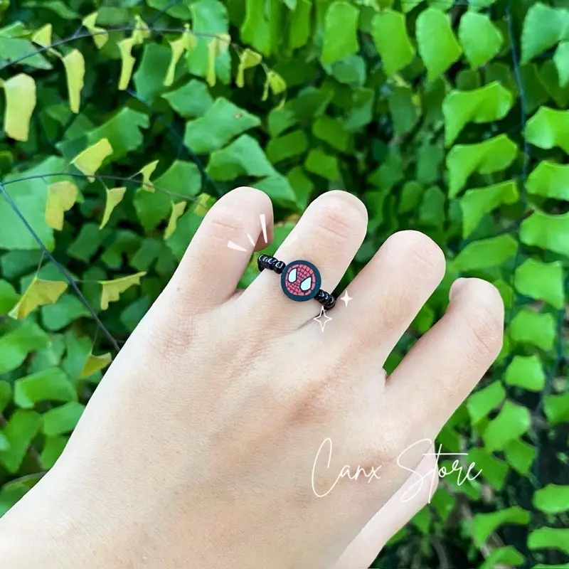 Cincin manik couple spiderman miles and gwen beads rings viral 2