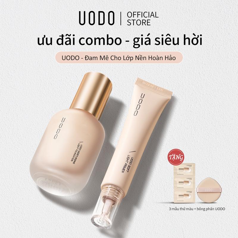 [Combo bán chạy]  UODO Kem nền + UODO Kem lót Mỏng nhẹ, cấp ẩm, lâu trôi, che khuyết điểm lỗ chân lông, giao hàng siêu tốc cho khô da