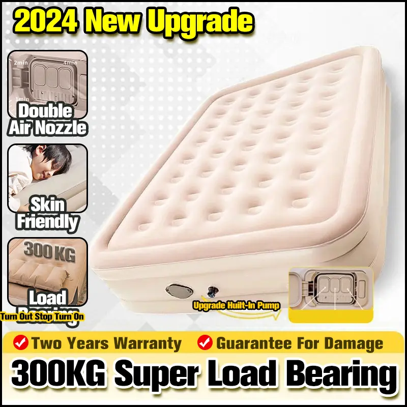 【SG Stock】Outdoor Inflatable Air Mattress Automatic Self-Inflatable Bed Thickened 40cm Height Single Double Queen