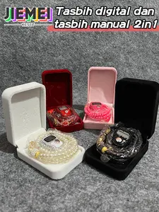 2in1 Tasbih Digital Premium+Tasbih mutiara 99 bulir Aesthetic free Box Penyimpanan cantik