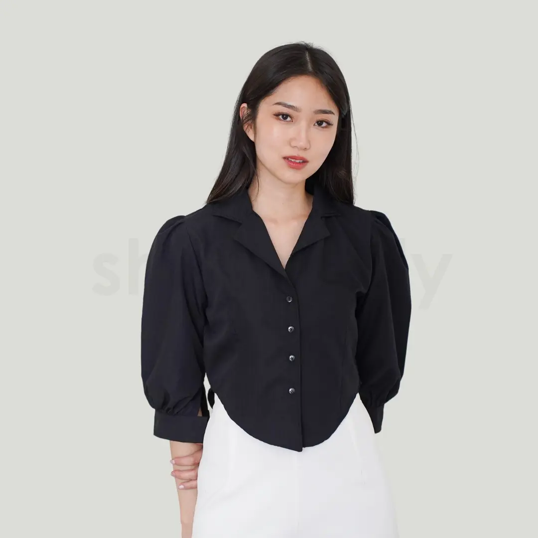 SheSimply Aubrey Baju Kemeja Blouse Top Atasan Wanita Katun Basic