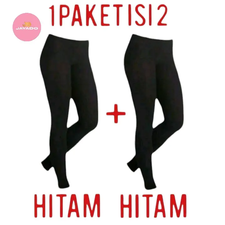 PAKET HEMAT ISI 2 PCS LEGGING WANITA BAHAN KAOS RAYON / LEGGING PANJANG WANITA STREET / LEGGING POLOS PANJANG / LEGGING BAHAN TEBAL / CELANA DALAMAN Melar  Lembut Hitam Dewasa Nyaman Standar Fit