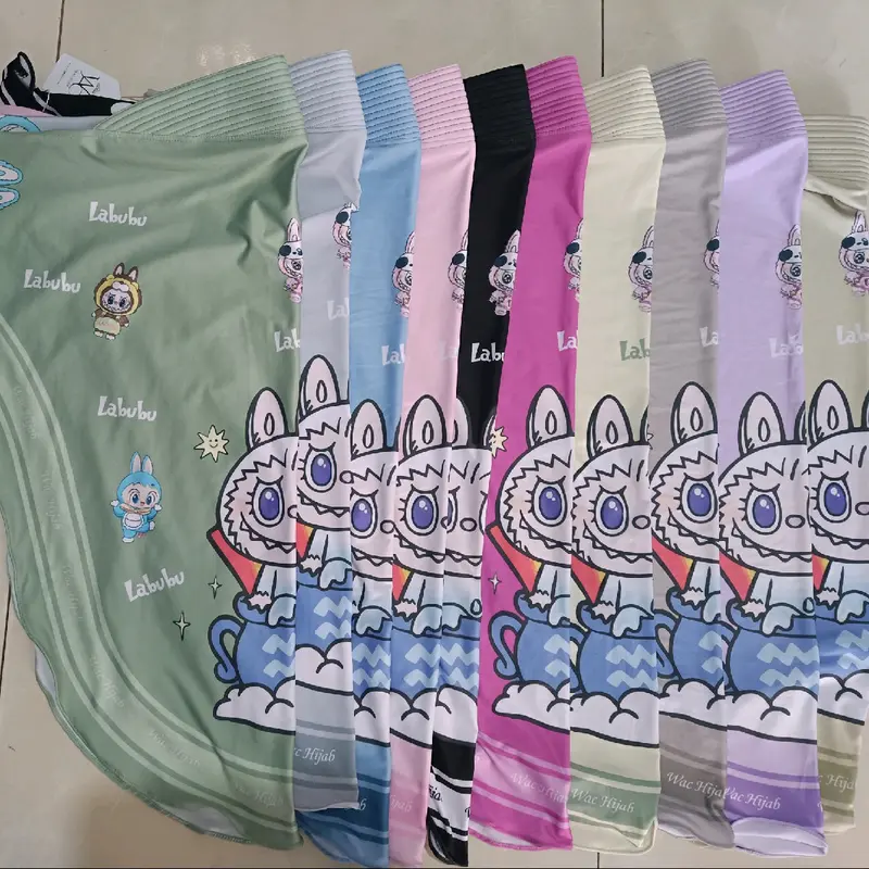 Hijab Instant Anak Labubu Bahan Spandek Jersey Kerudung Anak Motif Labubu Terbaru -wachijab Muslim Sekolah Nyaman 4