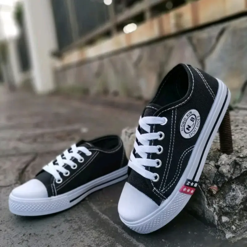 SEPATU SEKOLAH ANAK/ TK/SD/SMP/SMA/ SEPATU NOB BOLA) NB ) HITAM PUTIH 4