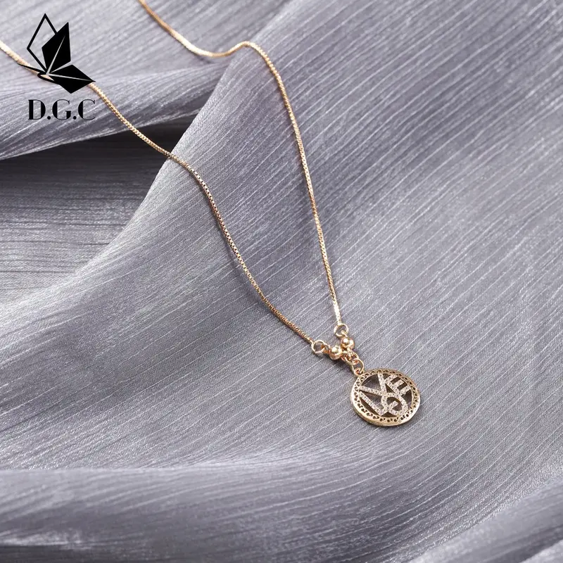 COD Kalung Wanita Emas Titanium Muda Model Korea Murah Anti Karat Panjang Asli Permata Perhiasan Lapis D090 3