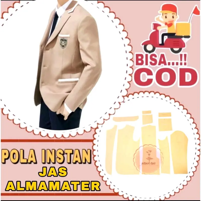 BISA COD - Pola Baju Instan Jas Almamater / Pola jiplak Jas almamater