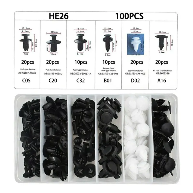 Flexi Rivet Pro - Klip bumper mobil atau baut universal (100pcs) 2