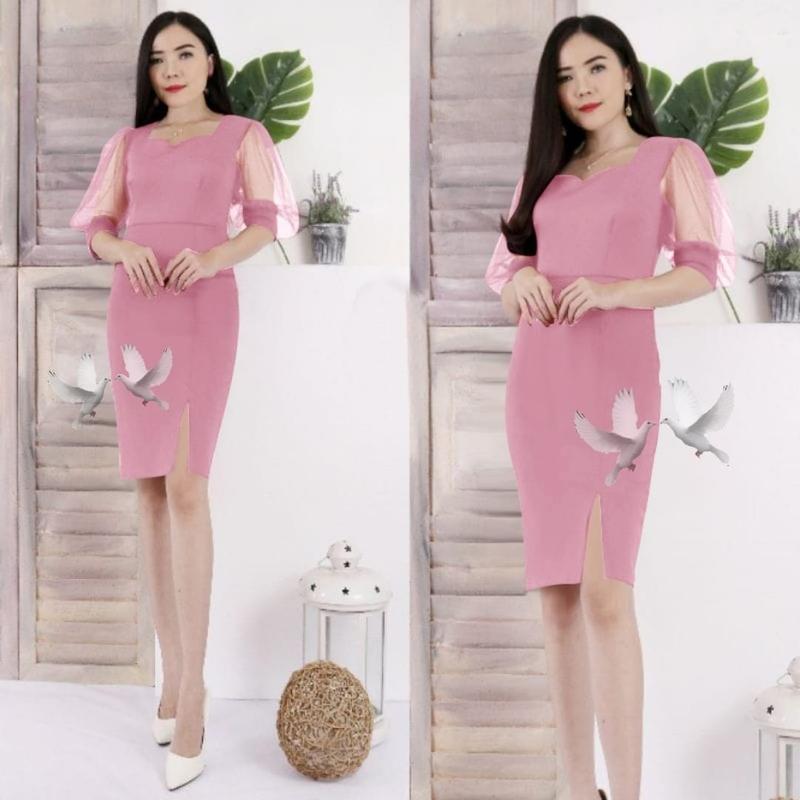 Product Introduction of DRESS MICHA BAHAN SCUBA STRECHT FOTO REALPICT Casual Fit dress  mamari 6
