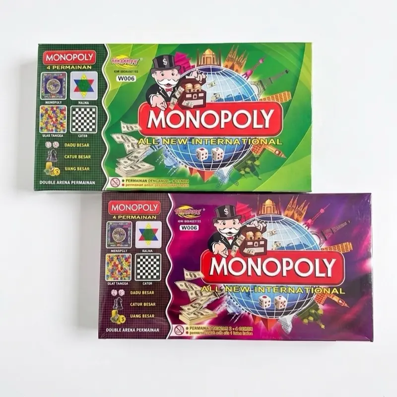 monopoly 4in1 besar permainan mengasah otak anak dan banyak jenis lainnya seperti catur, halma, ular tangga, halma