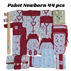 44pcs Paket baju bayi newborn 0 3 bulan setelan baju celana bayi baru lahir Set baju bayi lengan panjang kado lahiran murah