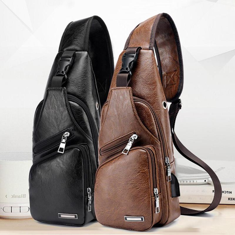 Product Introduction of Men's USB Charging Bag Men's Chest Bag for Custom PU PVC Shoulder Bag Diagonal Package Messenger Travel Bag Cross Body Bags 17