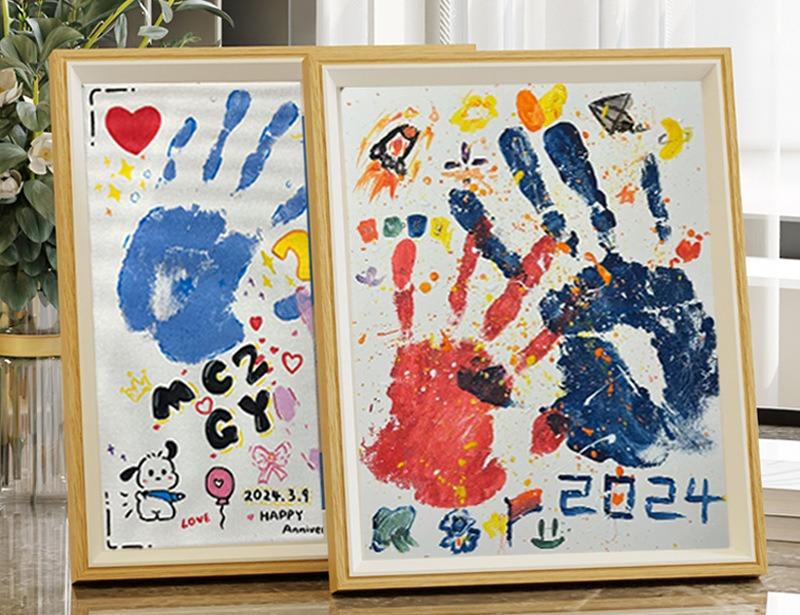Product Introduction of DIY Photo Frame, Couple Handprint Photo Frame, Handprint Painting, Birthday Gift for Girlfriend, Girl's Confession Gift for Girlfriend, Valentine's Day Gift 0
