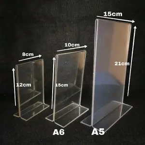 Akrilik tempat brosur dan QRIS Ukurang A5, A6, 12x8 Tebal 2mm