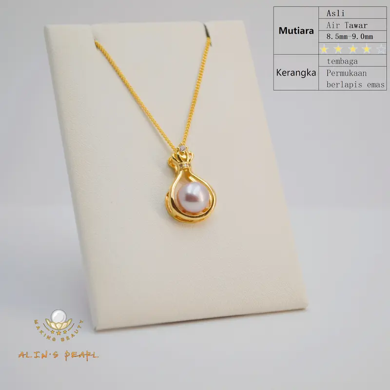 K016 Kalung mutiara rantai gold dengan design classy dan mewah 6