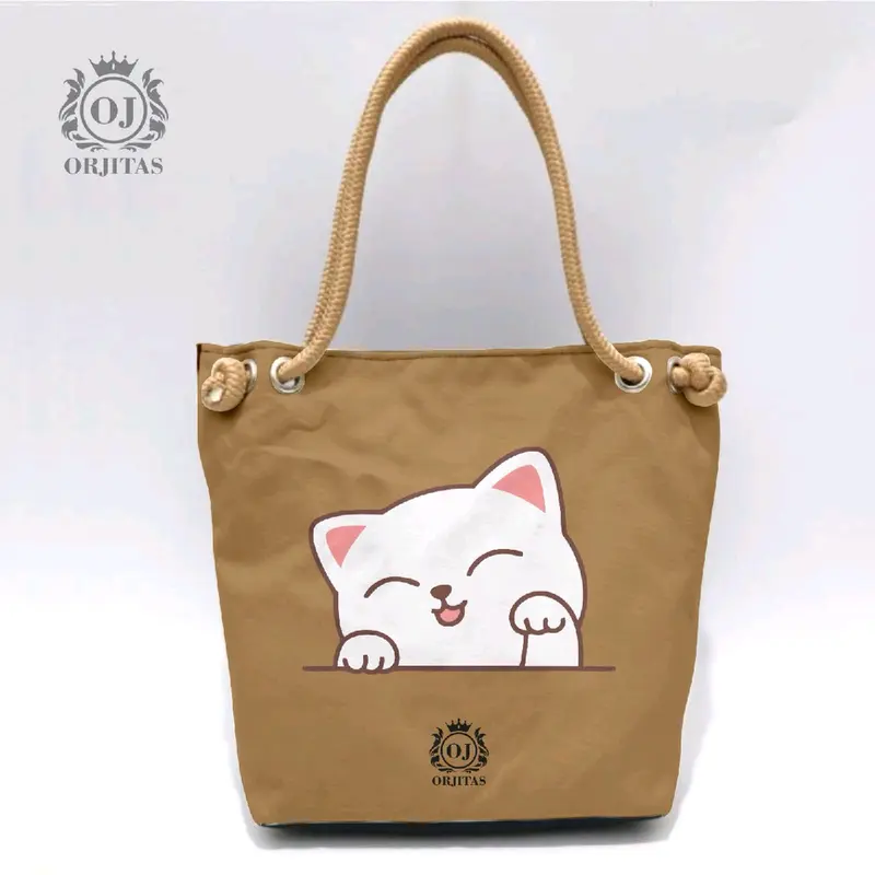 tas totebag wanita motip printing tali sumbu 2