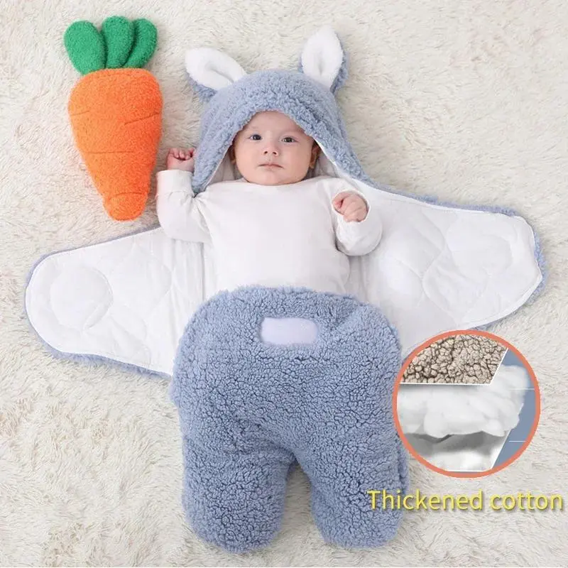 Selimut Bayi Baru Lahir, Rekaan Comel, Untuk Lelaki dan Perempuan, Balut Bedung Mewah, Bulu Sangat Lembut dan Gebu, Beg Tidur, Peralatan Tempat Tidur Lembut Kapas, Sesuai untuk Barangan Bayi