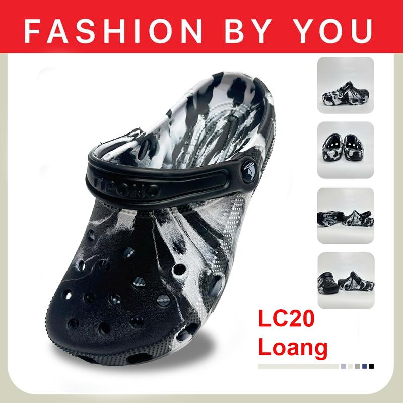 KHÔNG KÈM CHARM - TIPONO ALYDO LC20 Loang Màu Sắc Cá Tính Chống Trơn Trượt Dép Sục Nam Nữ Thông Thoáng Nhựa Eva