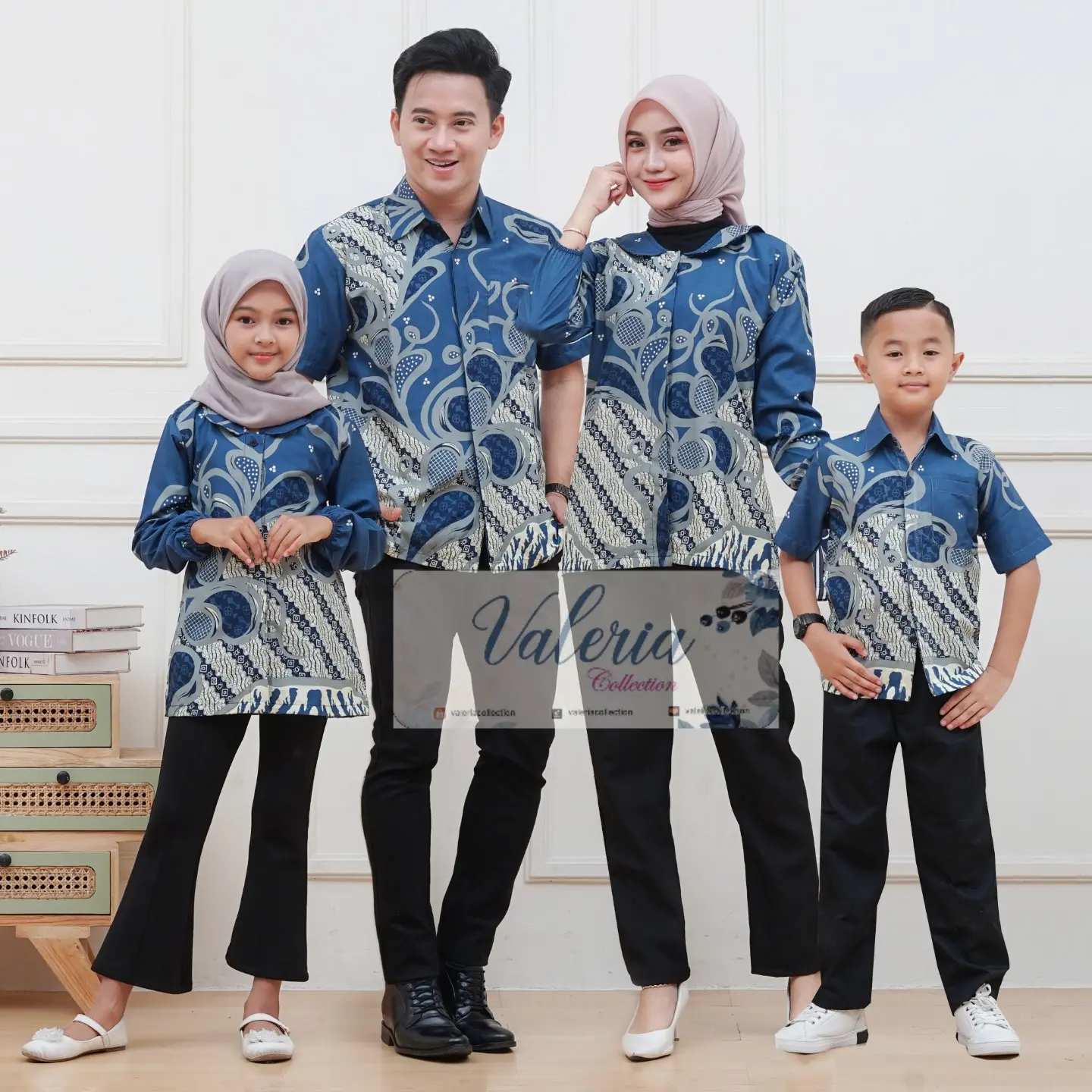Atasan Batik Couple Sekeluarga Ayah Ibu Anak Baju Sarimbit Modern Blouse Lengan panjang Blouse Anak