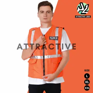 ROMPI PARKIR PARASIT VEST PETUGAS PARKIR WARNA OREN SCOTLIGHT - ATTRACTIVE