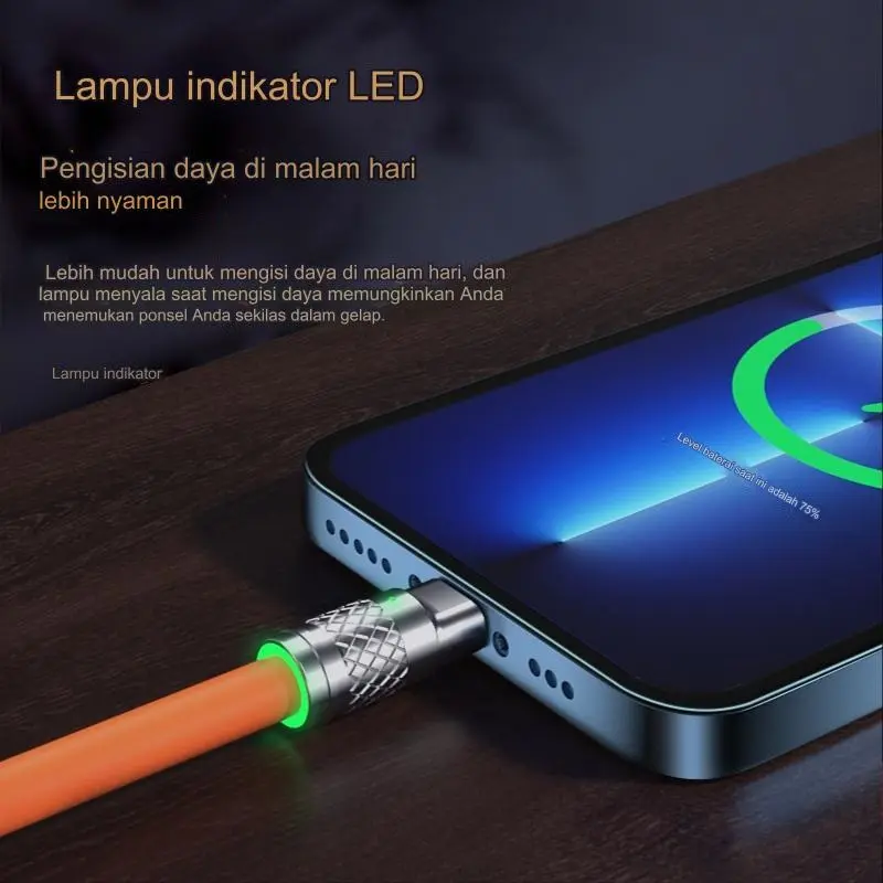 ZHIKE 240W Kabel Data 3-in-1 Pengisian Daya Cepat dengan Port Type-C/Micro USB/iOS Lightning, Dilengkapi Charger 240W 1.2 Meter, Dukungan 6A Kepala Charger Cepat, Cocok untuk Sebagian Besar Model Ponsel. 4