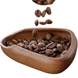 Coffee Beans Dose Trays Solid Wood Walnut Bean Shovel Scoops Measure Tea Separator Vessel Espresso Kitchen Tools