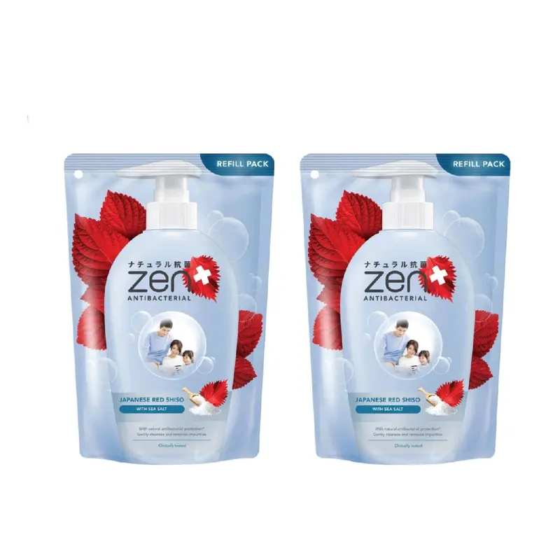 (PAKET ISI 2) ZEN Antibacterial Japanese Red Shiso Refill 400ml 1
