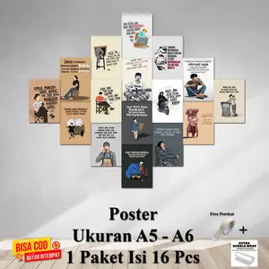 Poster Dinding Kamar Tema KATA KATA Ukuran A5 A6 1 Paket isi 16 Pcs Hiasan Dinding Kamar Dekorasi Kamar Cetak Foto Walldecor Bisa Bayar ditempat COD Kertas