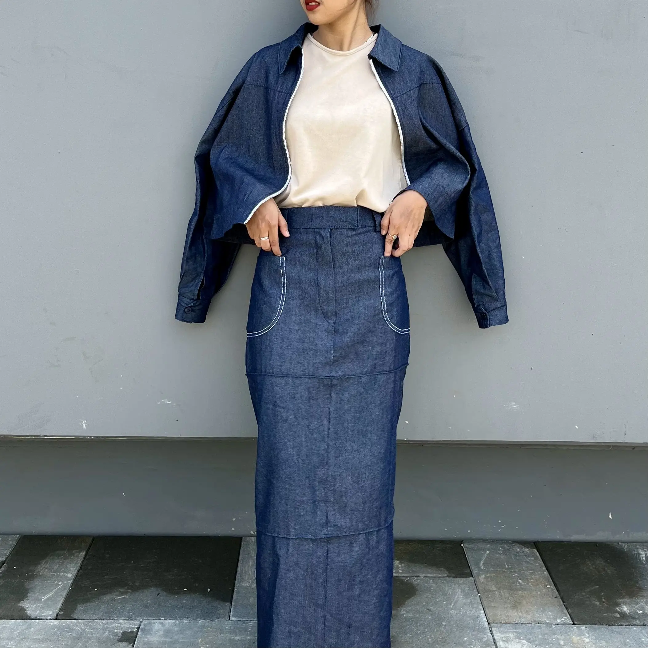 Graci Skirt - Rok Wanita Denim Skirt | Wearpulchra Santai Panjang