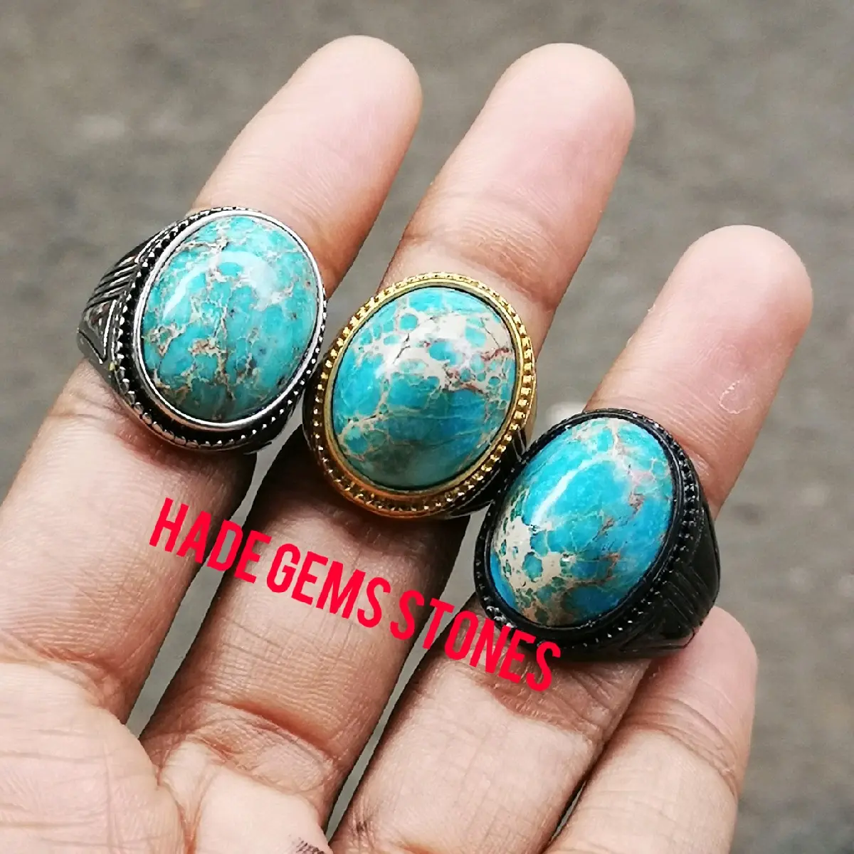 Cincin Titanium Batu Pirus Nevada Original - Model Terbaru - Rings