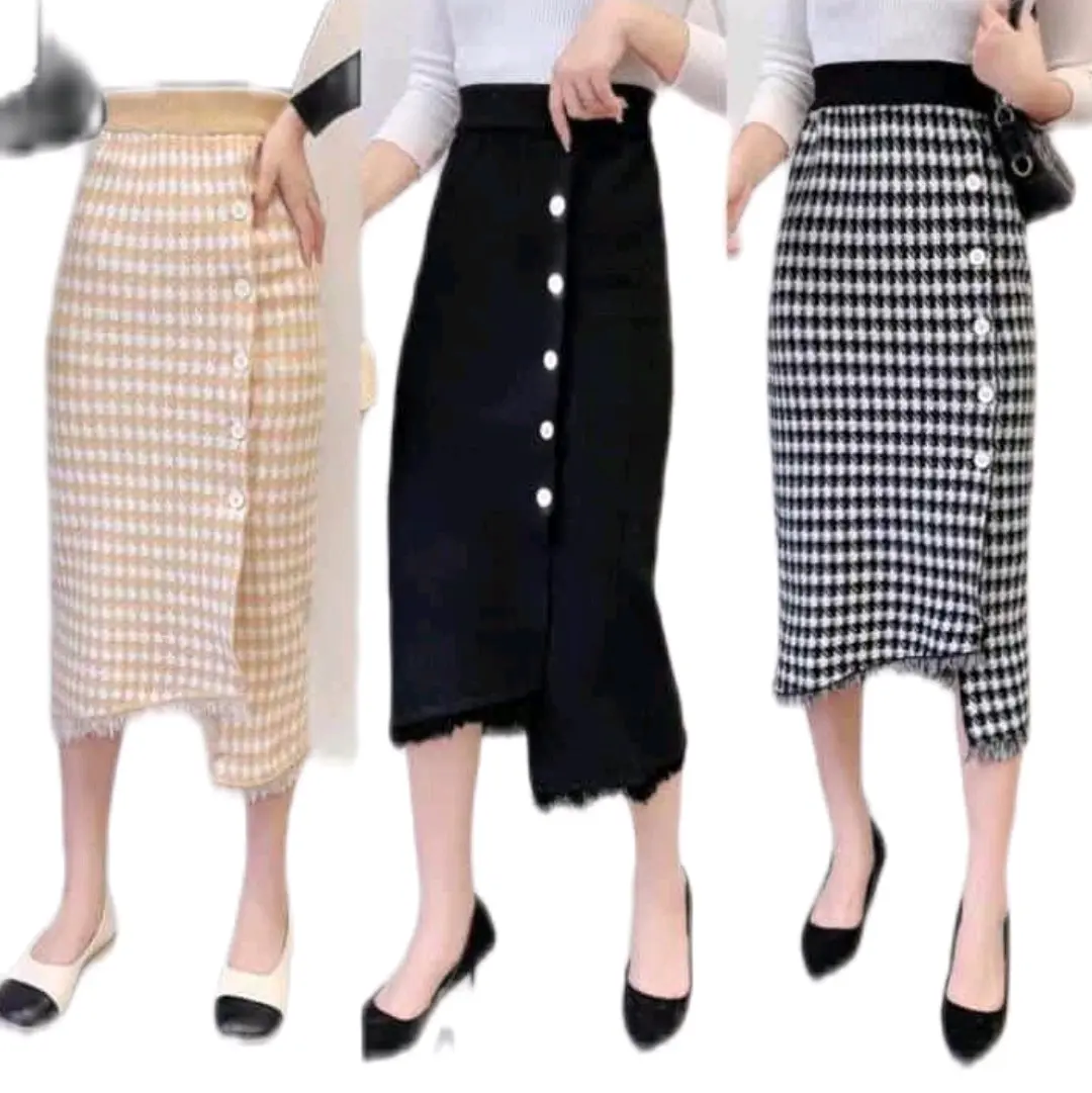 Rok knit import,modis,kancing aktif model rumbai