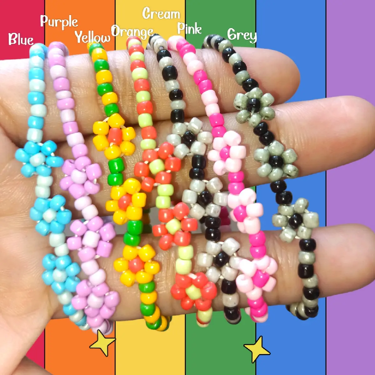 Gelang Daisy/Gelang manik/Gelang tangan/ Gelang cantik ukuran anak & dewasa Handmade
